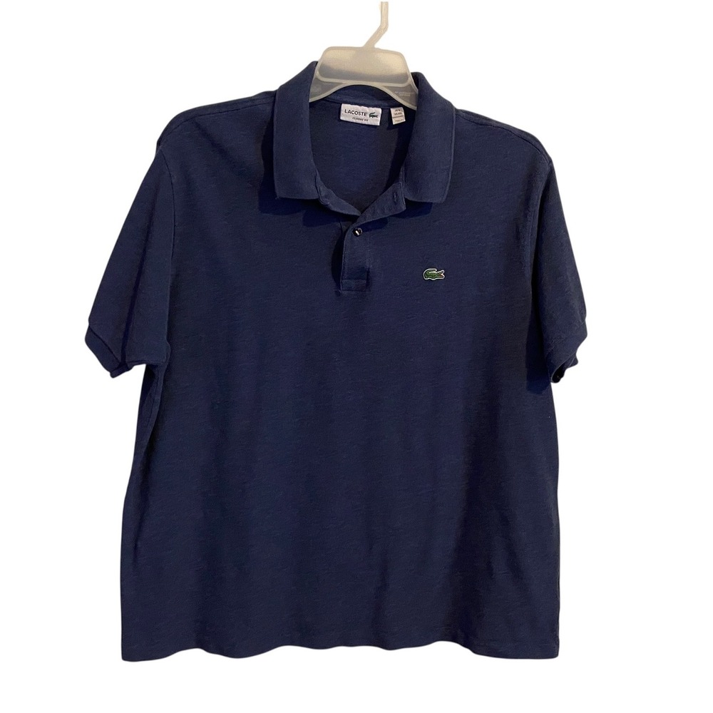 Lacoste Mens Navy Blue Classic Fit Cotton Logo Polo Shirt US 4XL FR 9 FA10615